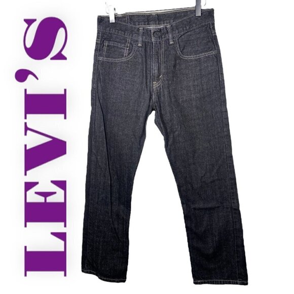 LEVIโS 505 Straight Leg High Waist Black Wash Jeans, 28x28 - Picture 1 of 9